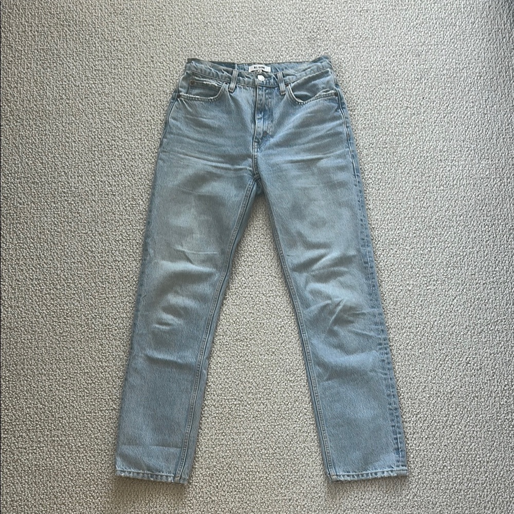 Re/Done Women's Straight Leg Jeans - Light Blue